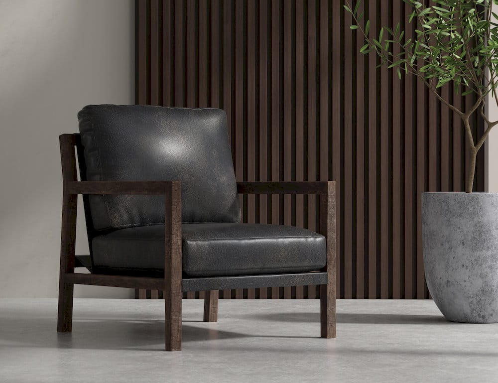 IFD  - Milan II  - Wooden Frame & Base, Armchair  - Black  - IUP403-ACH-216 view 4