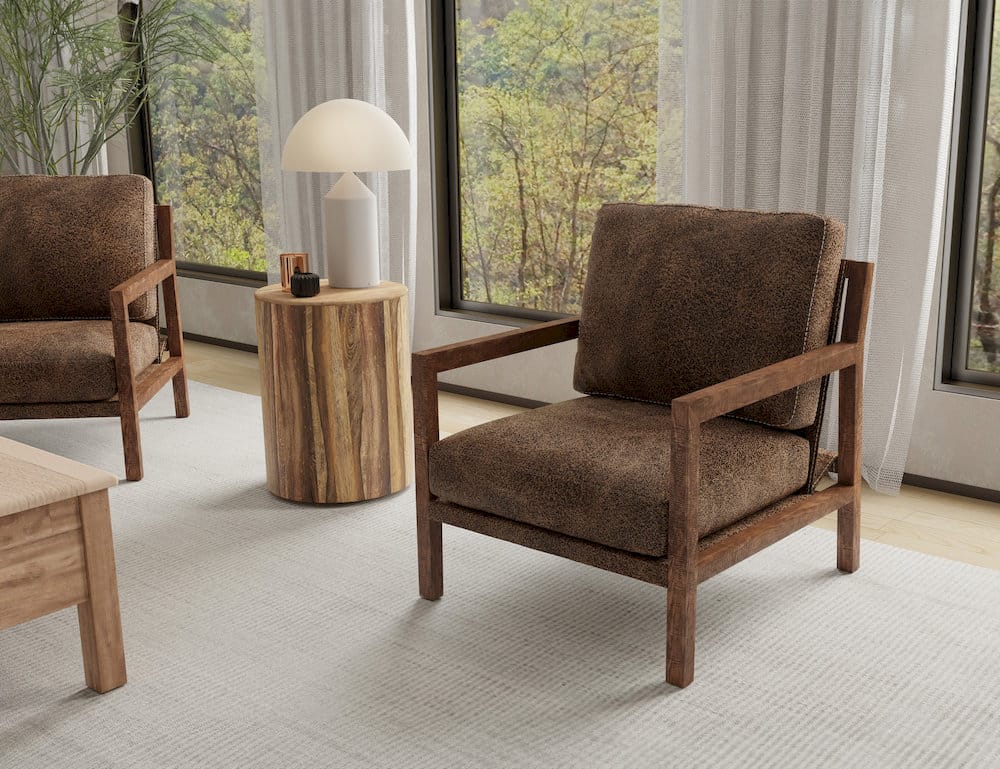 IFD  - Milan  - Wooden Frame, Armchair  - Brown  - IUP401-ACH-212 view 4