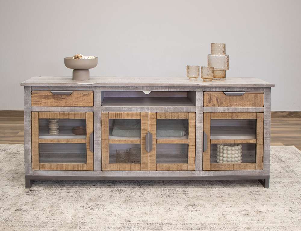 IFD - Mita - 2 Drawer, 4 Glass Doors 70in TV Stand - IFD2411STN70 veiw 2