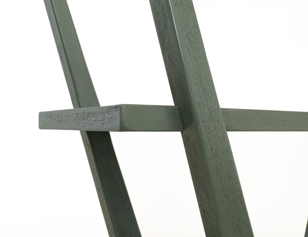 IFD - Moka - 4 Shelves, X-Shaped Étagère Bookcase in Green - IFD1181BKSGN view 4