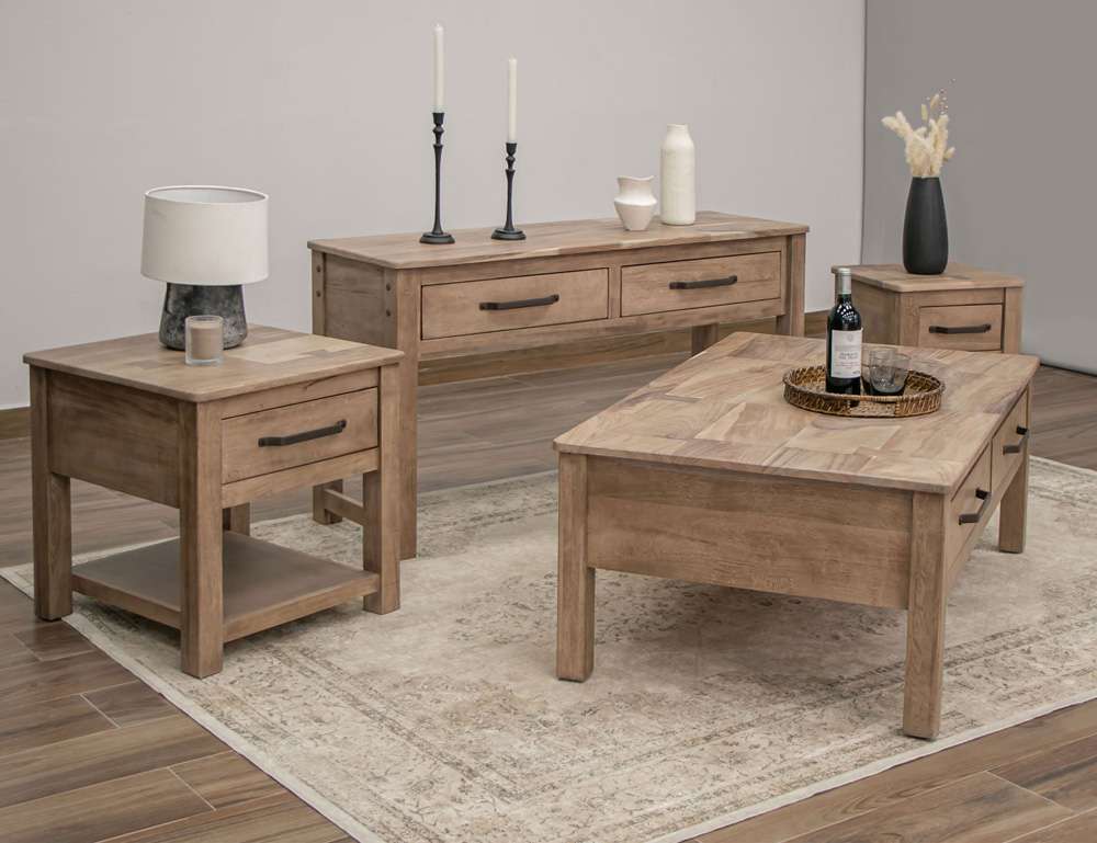 IFD - Natural Parota - 1 Drawer, End Table - IFD8681END veiw 2