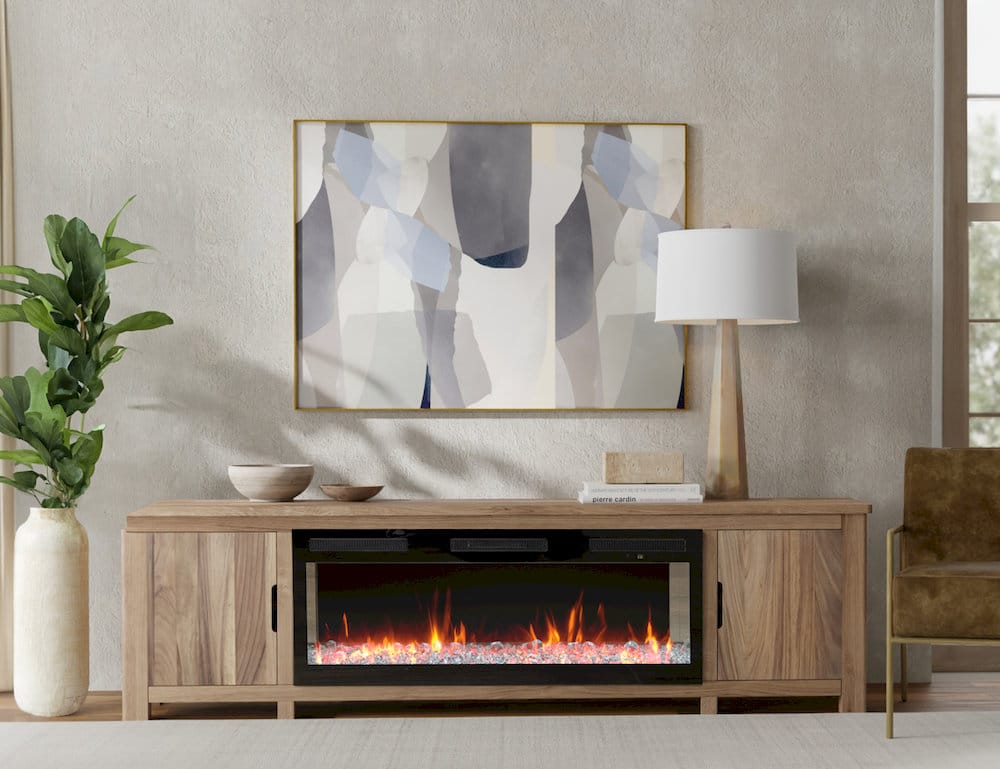 IFD  - Natural Parota  - 2 Door Fireplace TV Stand  - IFD8681EFP93 view 3