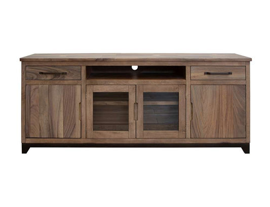 IFD - Natural Parota - 2 Drawer, 2 Door, 2 Glass Door 80in TV Stand - IFD8681STN80 veiw 1