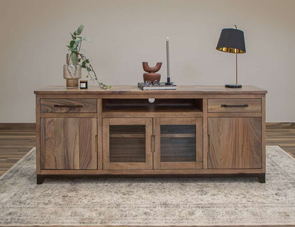 IFD - Natural Parota - 2 Drawer, 2 Door, 2 Glass Door 80in TV Stand - IFD8681STN80 veiw 2