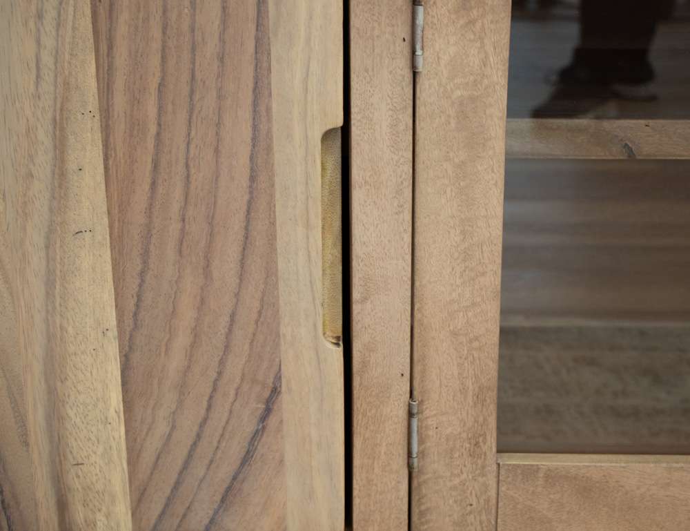 IFD - Natural Parota - 2 Drawer, 2 Door, 2 Glass Door 80in TV Stand - IFD8681STN80 veiw 6