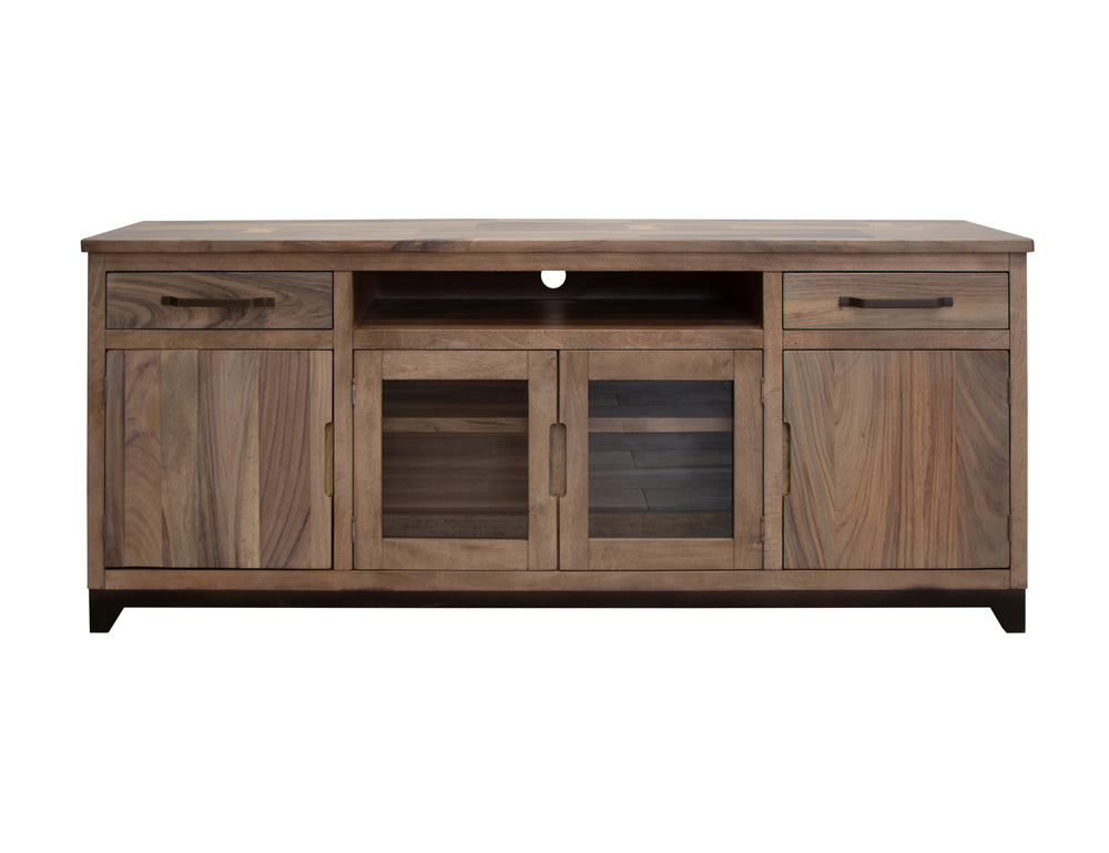 IFD - Natural Parota - 2 Drawer, 2 Door, 2 Glass Door 80in TV Stand - IFD8681STN80 view 1
