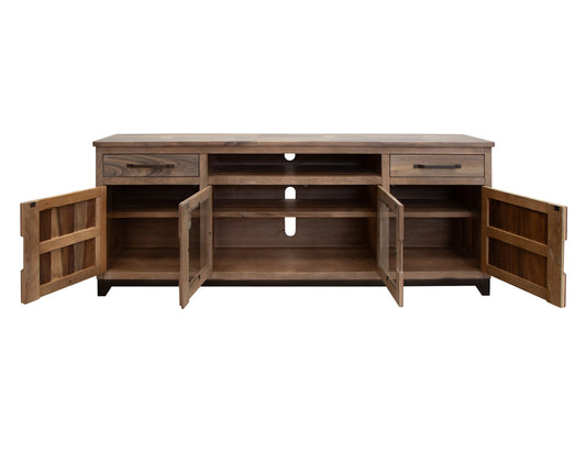 IFD - Natural Parota - 2 Drawer, 2 Door, 2 Glass Door 80in TV Stand - IFD8681STN80 view 2