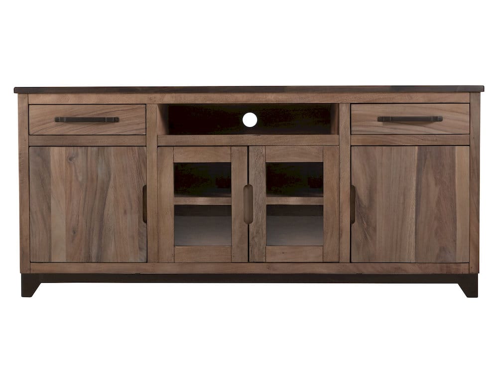 IFD  - Natural Parota  - 2 Drawer, 2 Door, 2 Glass Door, Stand 70"  - IFD8682STN70 view 1
