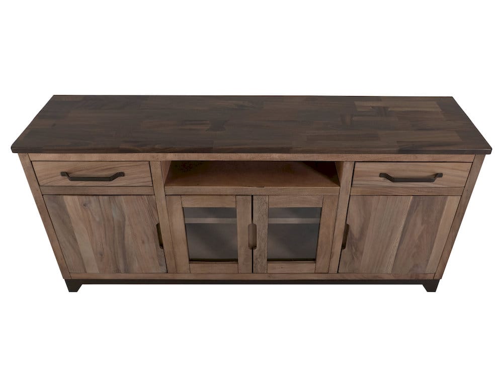 IFD  - Natural Parota  - 2 Drawer, 2 Door, 2 Glass Door, Stand 70"  - IFD8682STN70 view 3