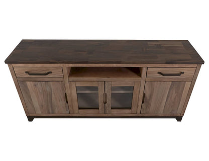 IFD  - Natural Parota  - 2 Drawer, 2 Door, 2 Glass Door, Stand 70"  - IFD8682STN70 view 3