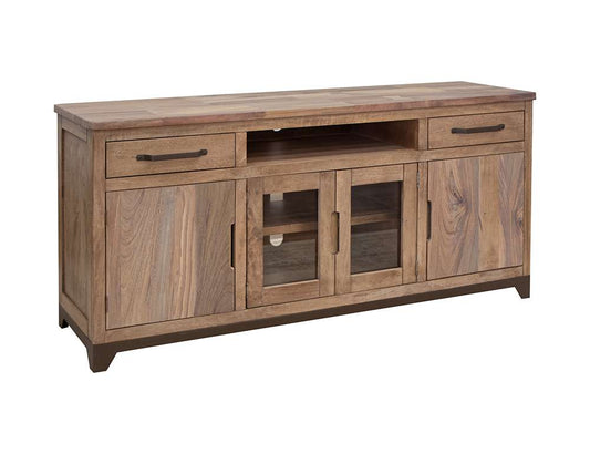 IFD - Natural Parota - 2 Drawers, 2 Door 2 Glass Door, 70in TV Stand - IFD8681STN70 veiw 1