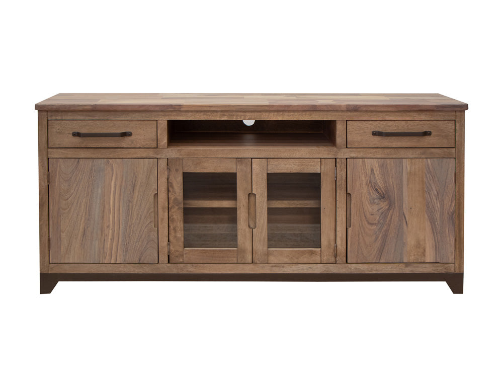 IFD - Natural Parota - 2 Drawers, 2 Door 2 Glass Door, 70in TV Stand - IFD8681STN70 view 1