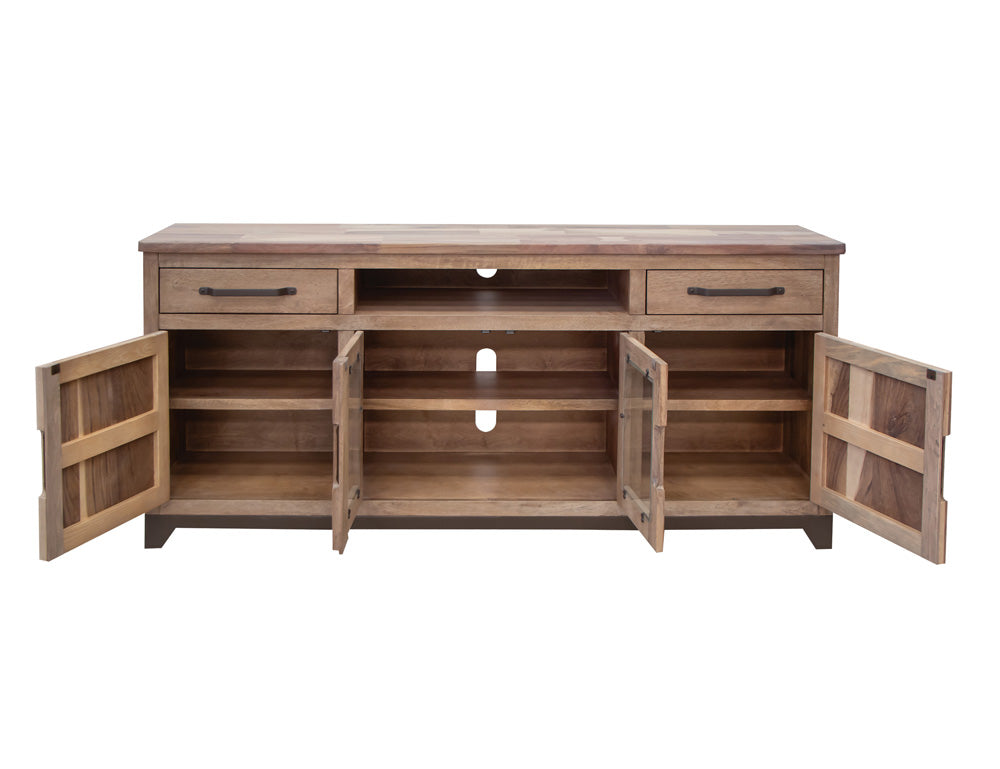 IFD - Natural Parota - 2 Drawers, 2 Door 2 Glass Door, 70in TV Stand - IFD8681STN70 view 3