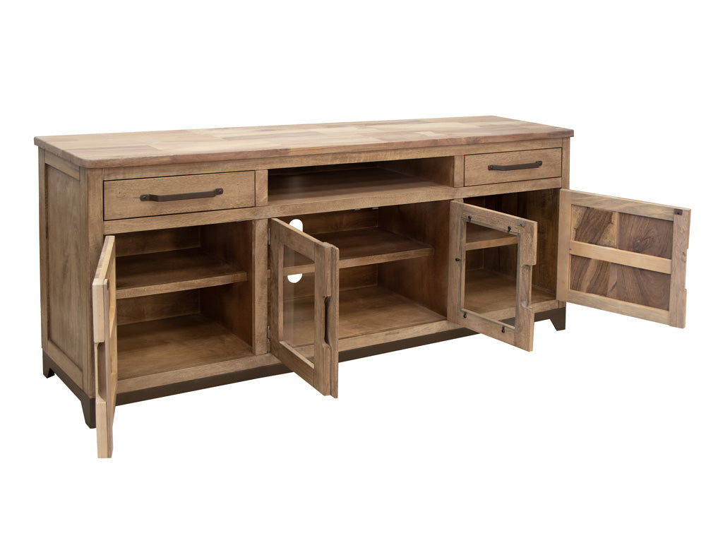IFD - Natural Parota - 2 Drawers, 2 Door 2 Glass Door, 70in TV Stand - IFD8681STN70 view 4