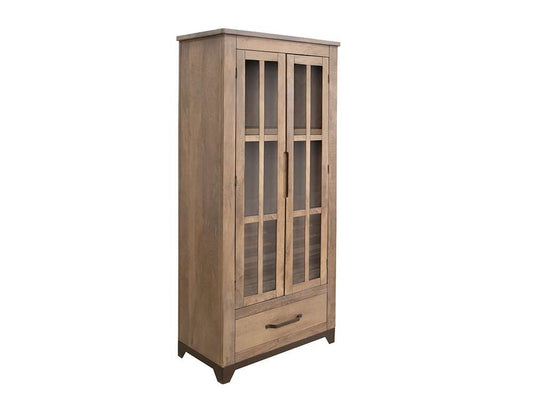 IFD - Natural Parota - 2 Glass Door 1 Drawer, Cabinet - IFD8681CAB veiw 1