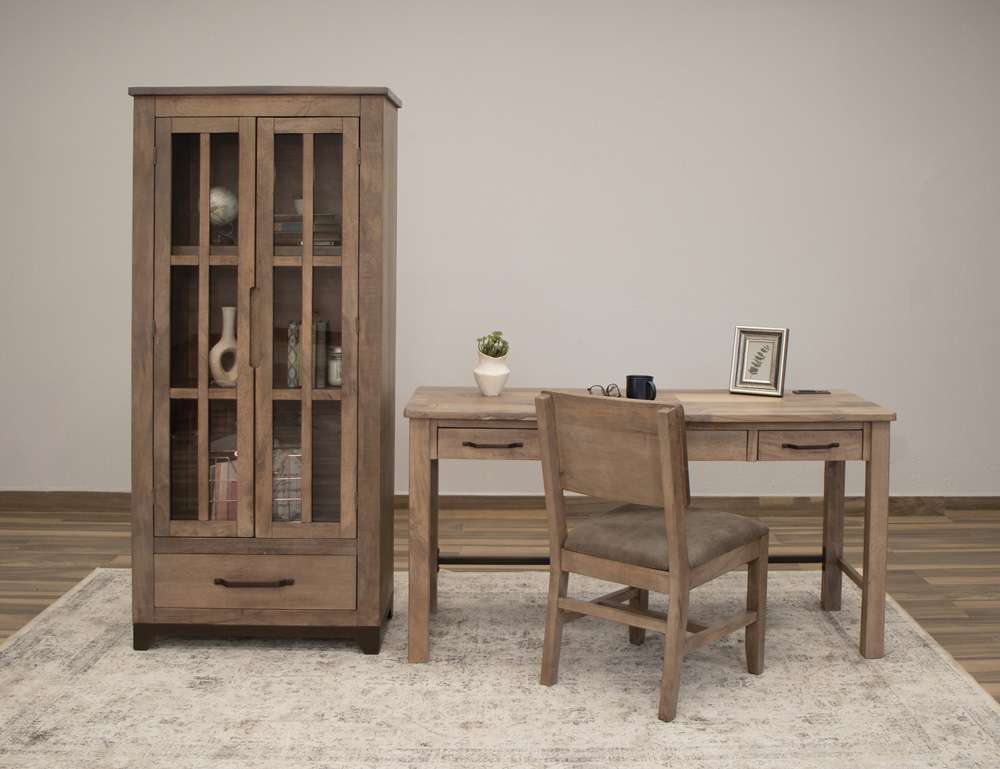 IFD - Natural Parota - 2 Glass Door 1 Drawer, Cabinet - IFD8681CAB veiw 2
