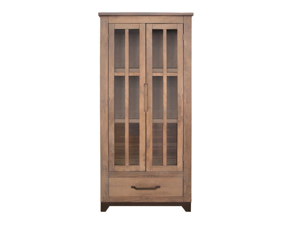IFD - Natural Parota - 2 Glass Door 1 Drawer, Cabinet - IFD8681CAB view 1