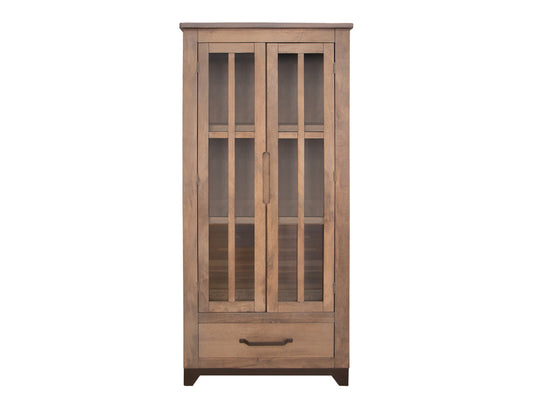 IFD - Natural Parota - 2 Glass Door 1 Drawer, Cabinet - IFD8681CAB view 1