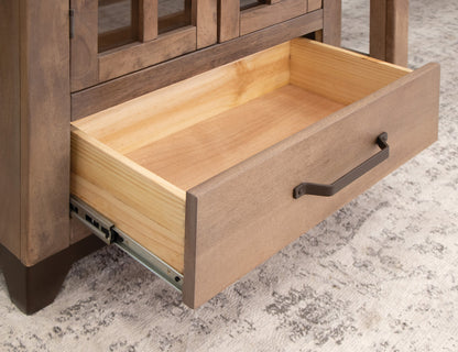 IFD - Natural Parota - 2 Glass Door 1 Drawer, Cabinet - IFD8681CAB view 7