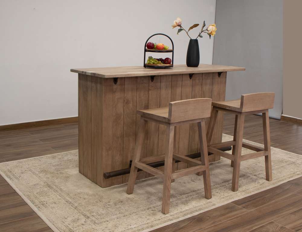 IFD - Natural Parota - 24in Wooden Barstool (Set of 2) - IFD8681BST24 veiw 2