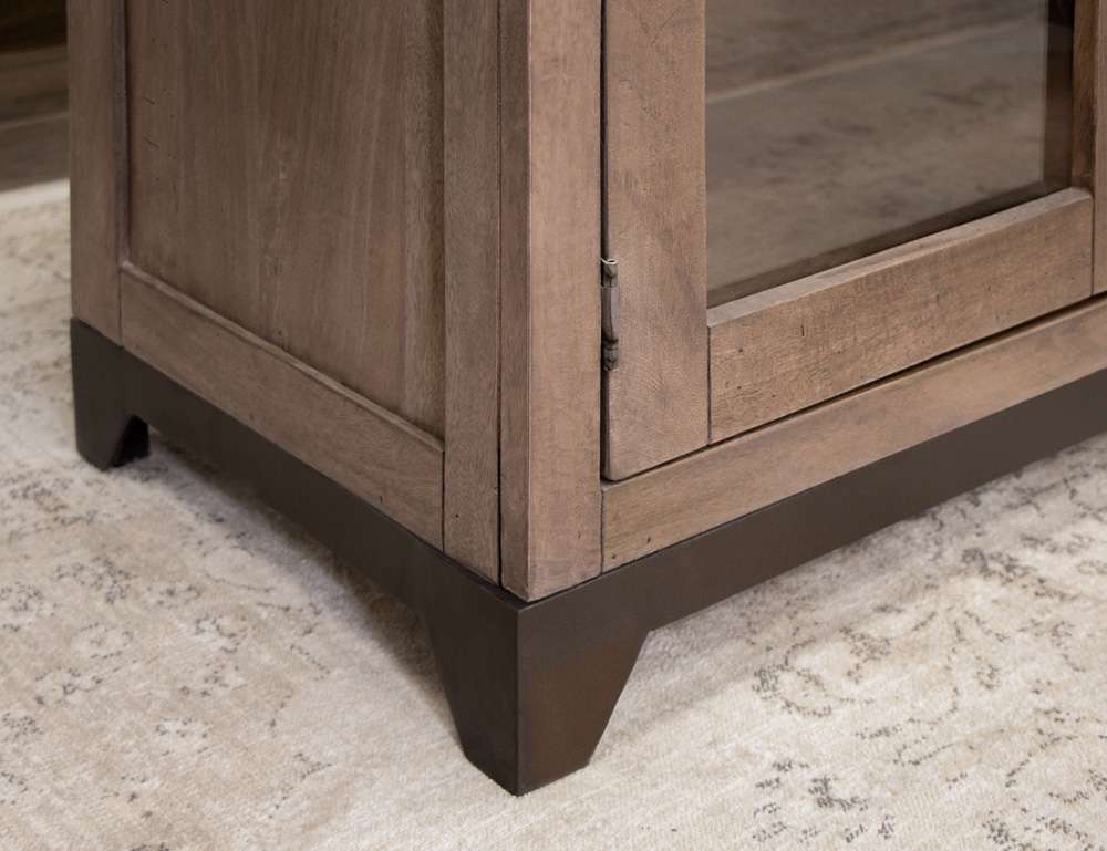 IFD - Natural Parota - 3 Drawer 4 Glass Doors Console - IFD8681CNS veiw 5