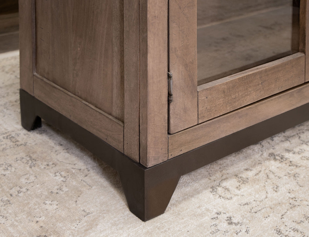 IFD - Natural Parota - 3 Drawer 4 Glass Doors Console - IFD8681CNS view 7