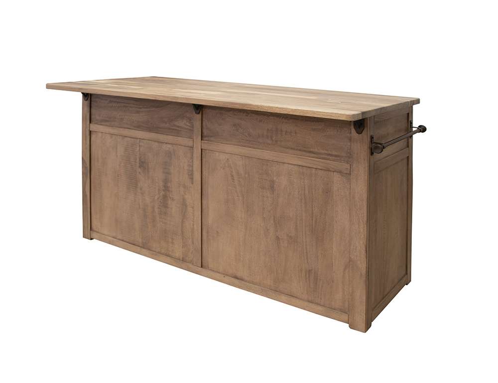 IFD - Natural Parota - 4 Door 2 Drawer Kitchen Island - IFD8681KSL veiw 1