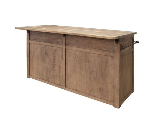 IFD - Natural Parota - 4 Door 2 Drawer Kitchen Island - IFD8681KSL veiw 1