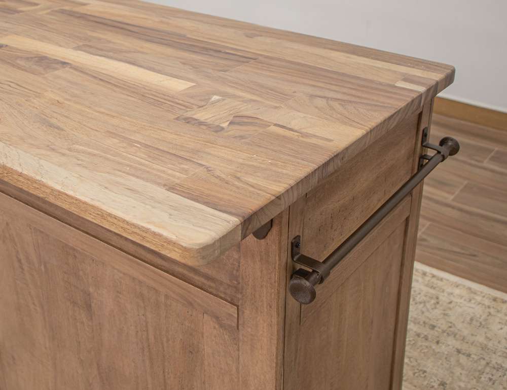 IFD - Natural Parota - 4 Door 2 Drawer Kitchen Island - IFD8681KSL veiw 4