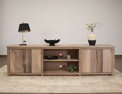 IFD - Natural Parota - 4 Door 93in TV Stand - IFD8681STN93 veiw 2