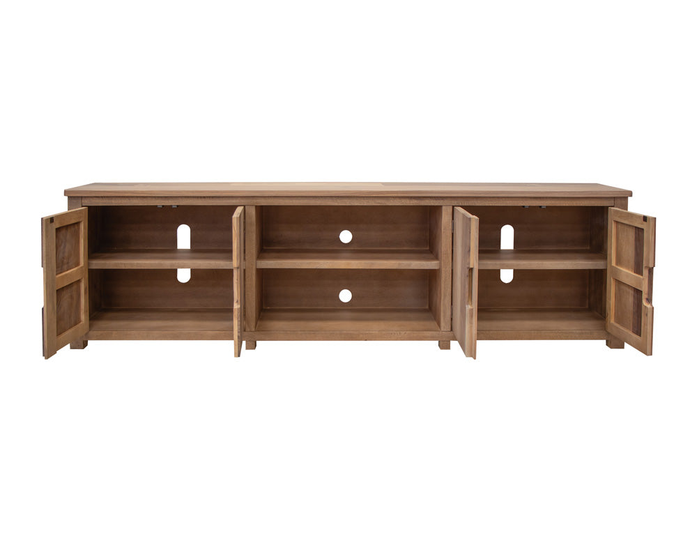 IFD - Natural Parota - 4 Door 93in TV Stand - IFD8681STN93 view 4