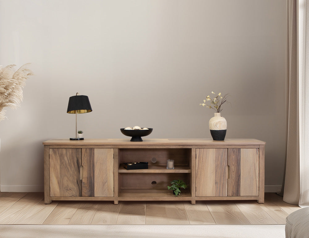 IFD - Natural Parota - 4 Door 93in TV Stand - IFD8681STN93 view 5