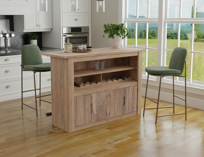 IFD - Natural Parota - 4 Door Wooden Bar - IFD8681BAR view 3
