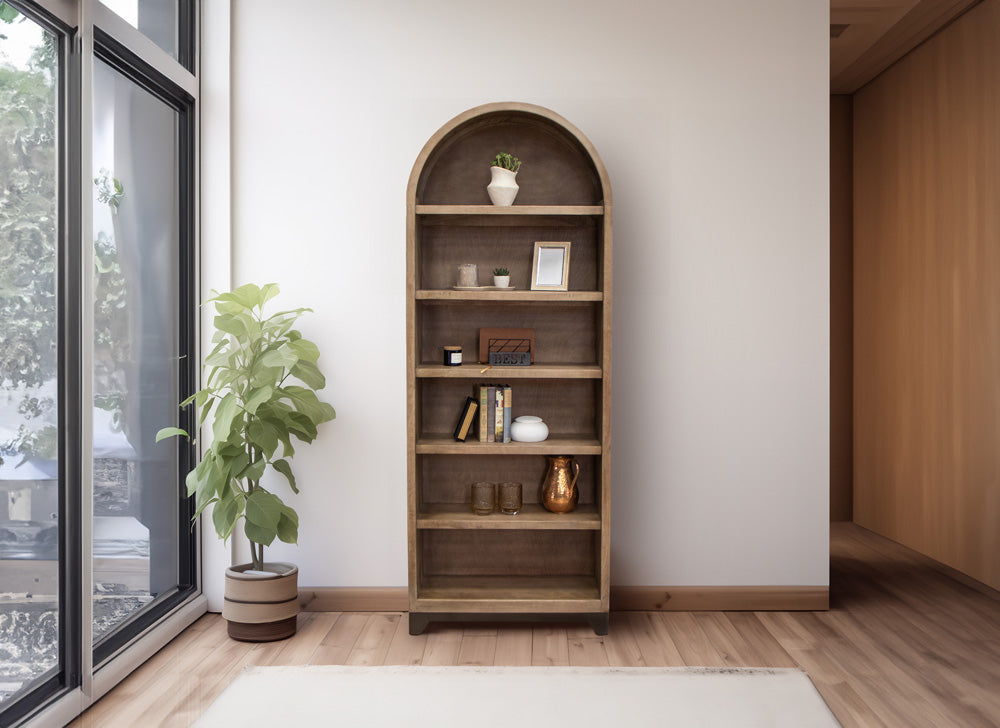 IFD - Natural Parota - 6 Shelves Bookcase - IFD8682BKS view 3