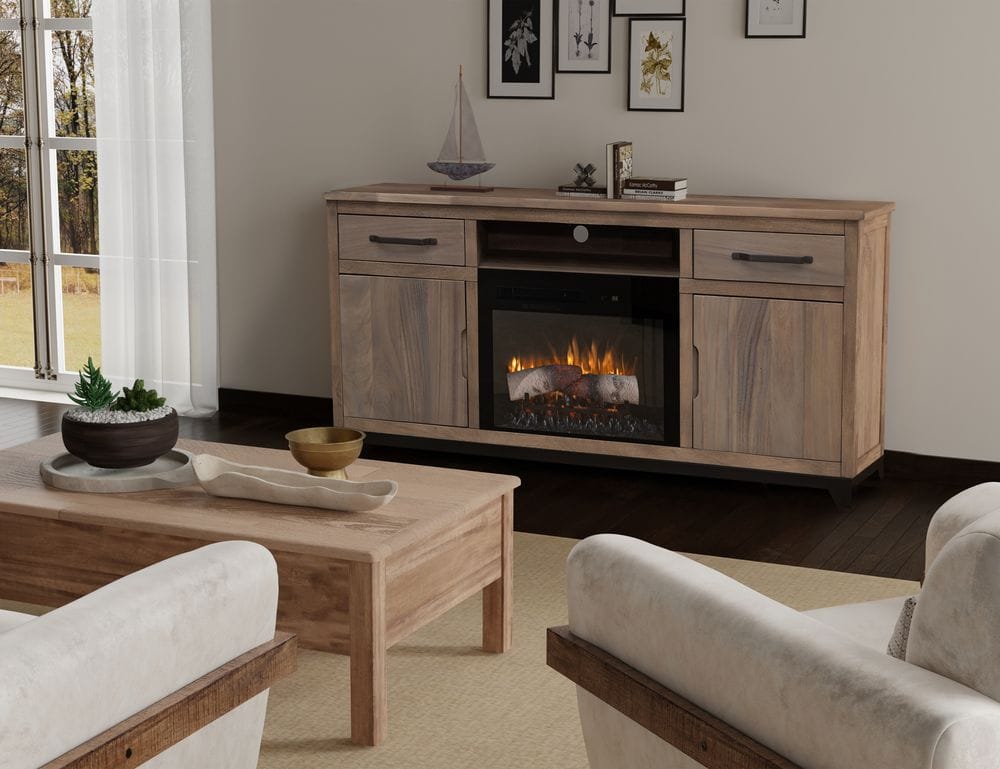IFD - Natural Parota - 70" Electric Fireplace - IFD8681STNFP70 view 2