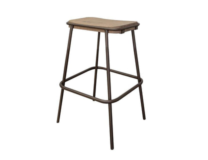 IFD - Natural Parota - Metal Frame Wooden Seat 24in Stool - IFD8681STL24 veiw 1