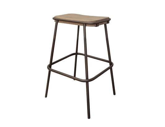 IFD - Natural Parota - Metal Frame Wooden Seat 24in Stool - IFD8681STL24 veiw 1