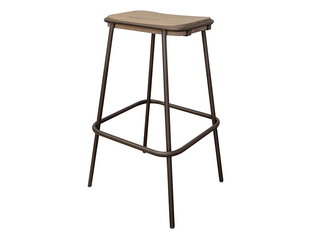 IFD - Natural Parota - Metal Frame Wooden Seat 30in Stool - IFD8681STL30 veiw 1