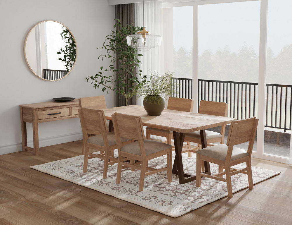 IFD - Natural Parota - Upholstered Seat Wooden Chair (Set of 2) - IFD8681CHR view 5