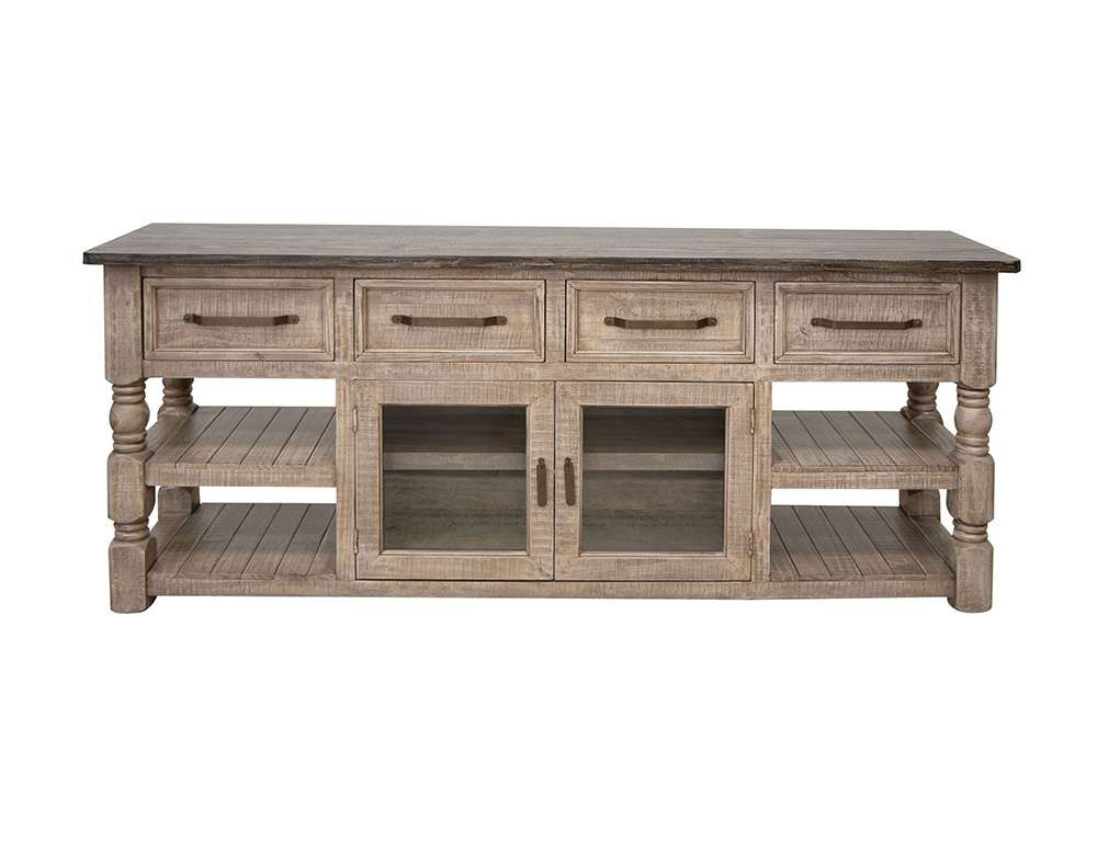 IFD - Natural Stone - 4 Drawers 2 Doors, 80in TV Stand - IFD4091STN80 veiw 1