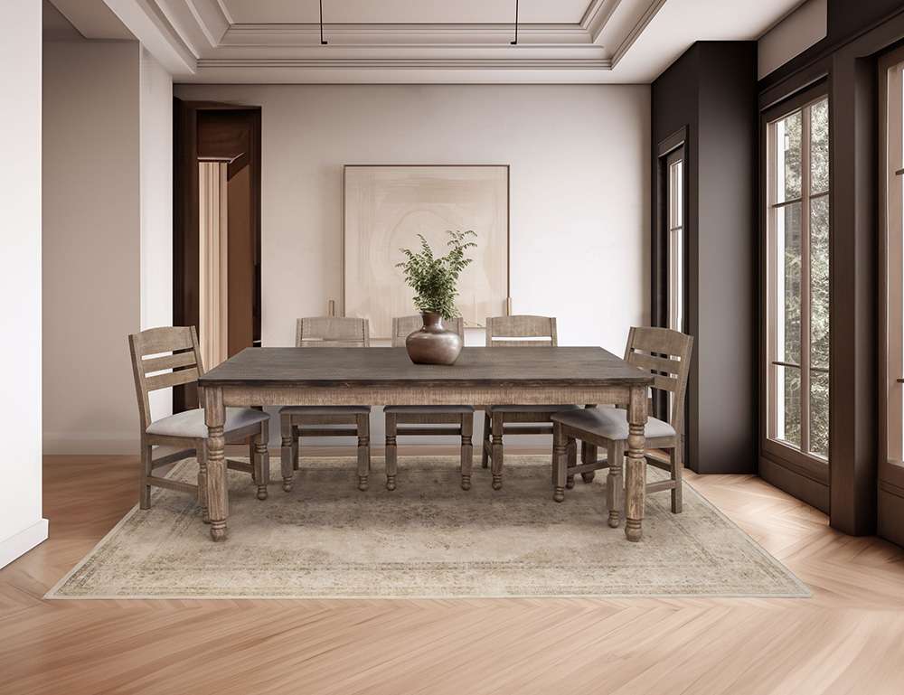 IFD - Natural Stone - Turned Legs Dining Table - IFD4091TBL veiw 2