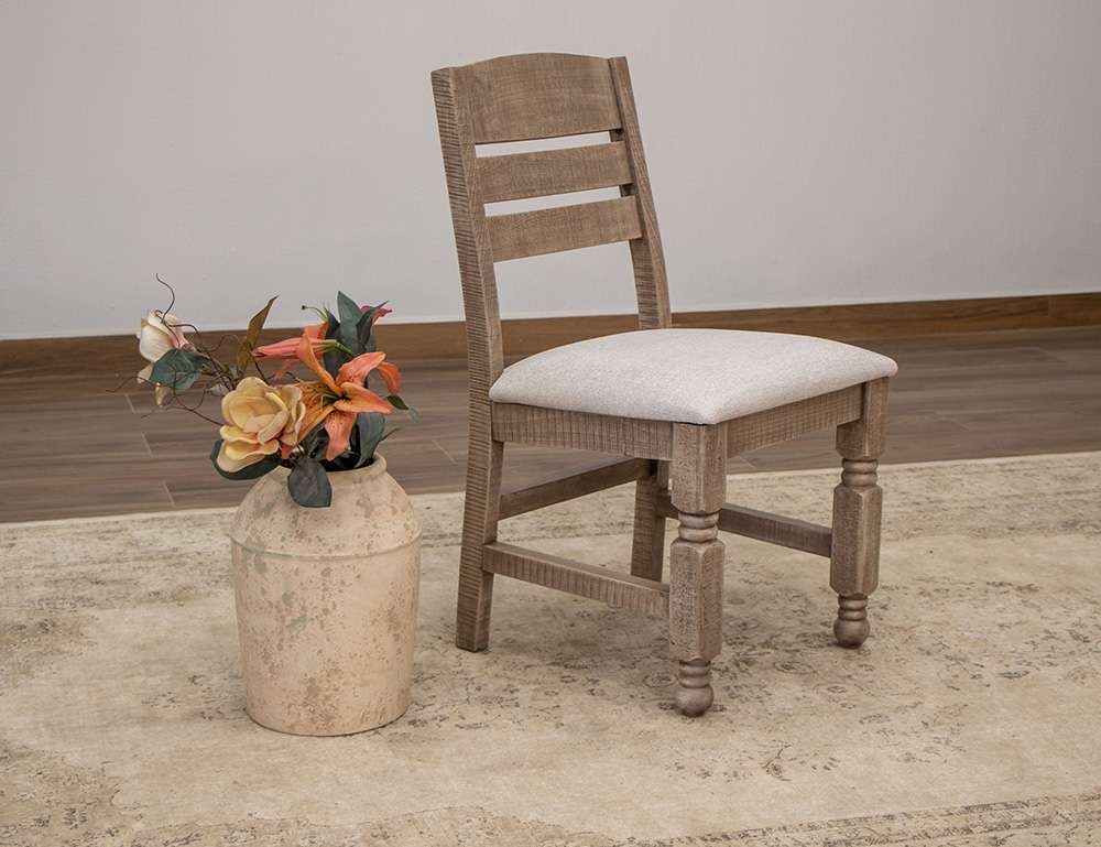IFD - Natural Stone - Upholstered Seat Wooden Chair (Set of 2) - IFD4091CHR veiw 2