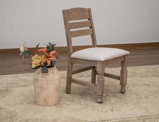IFD - Natural Stone - Upholstered Seat Wooden Chair (Set of 2) - IFD4091CHR veiw 2