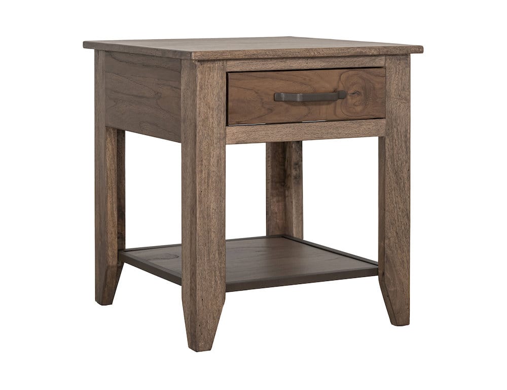 IFD  - Natural Teca  - 1 Drawer, 1 Shelf, End Table  - IFD1171END view 1