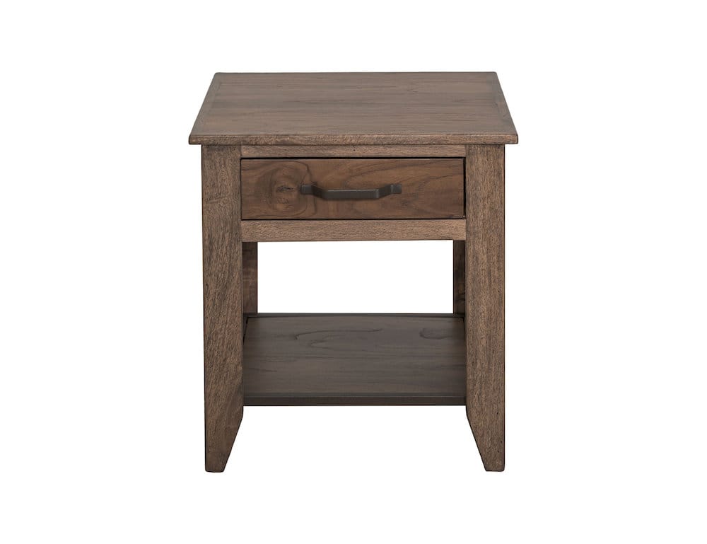 IFD  - Natural Teca  - 1 Drawer, 1 Shelf, End Table  - IFD1171END view 2
