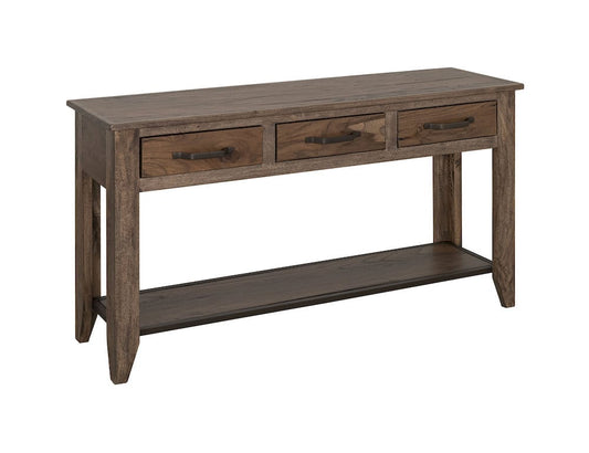 IFD  - Natural Teca  - 3 Drawer, 1 Shelf Sofa Table  - IFD1171SFT view 1