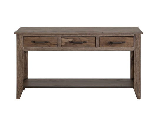 IFD  - Natural Teca  - 3 Drawer, 1 Shelf Sofa Table  - IFD1171SFT view 2