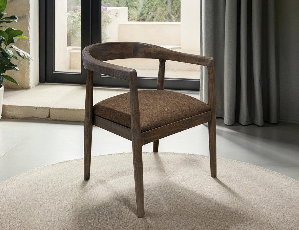 IFD - Natural Teca - Chair in Quartersawn Oak & Marooned Brown - IFD1173CHR view 4