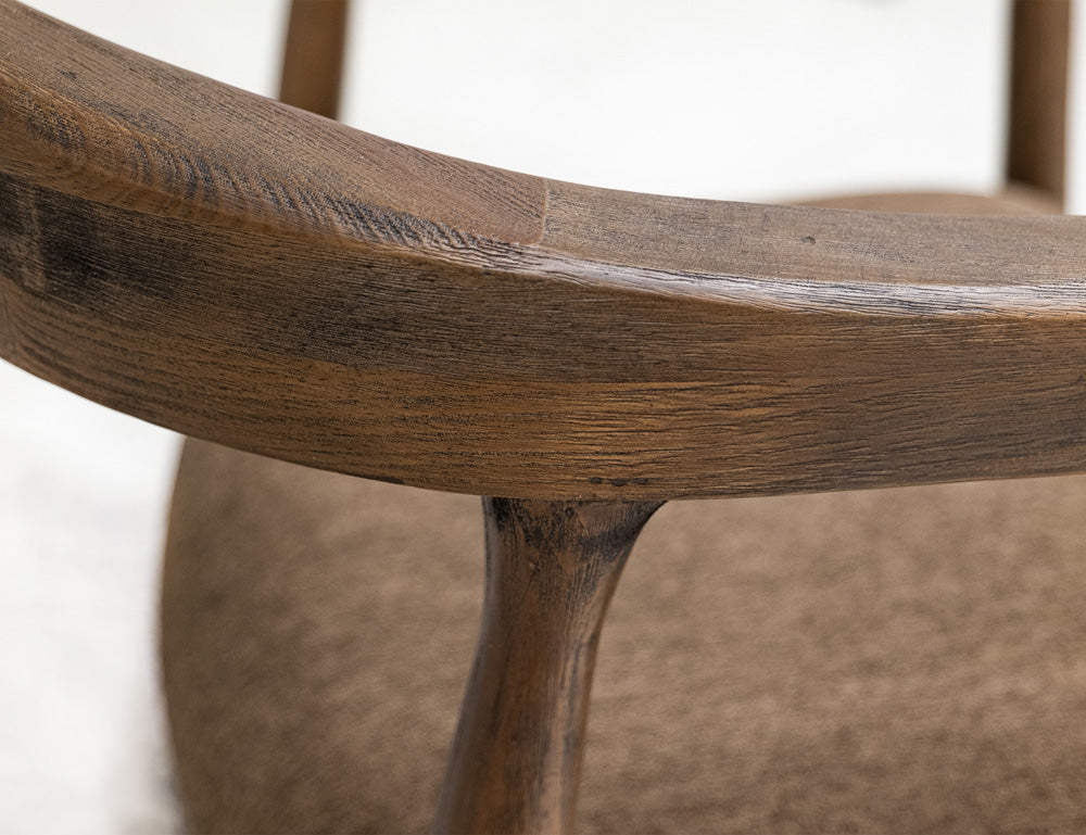 IFD - Natural Teca - Chair in Quartersawn Oak & Marooned Brown - IFD1173CHR view 6