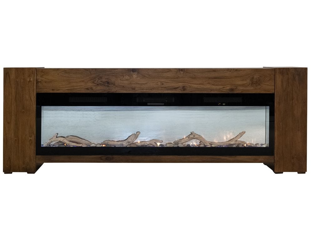 IFD - Natural Teca - Console 94" Electric Fireplace compatible in Brown - IFD1171CNF view 3